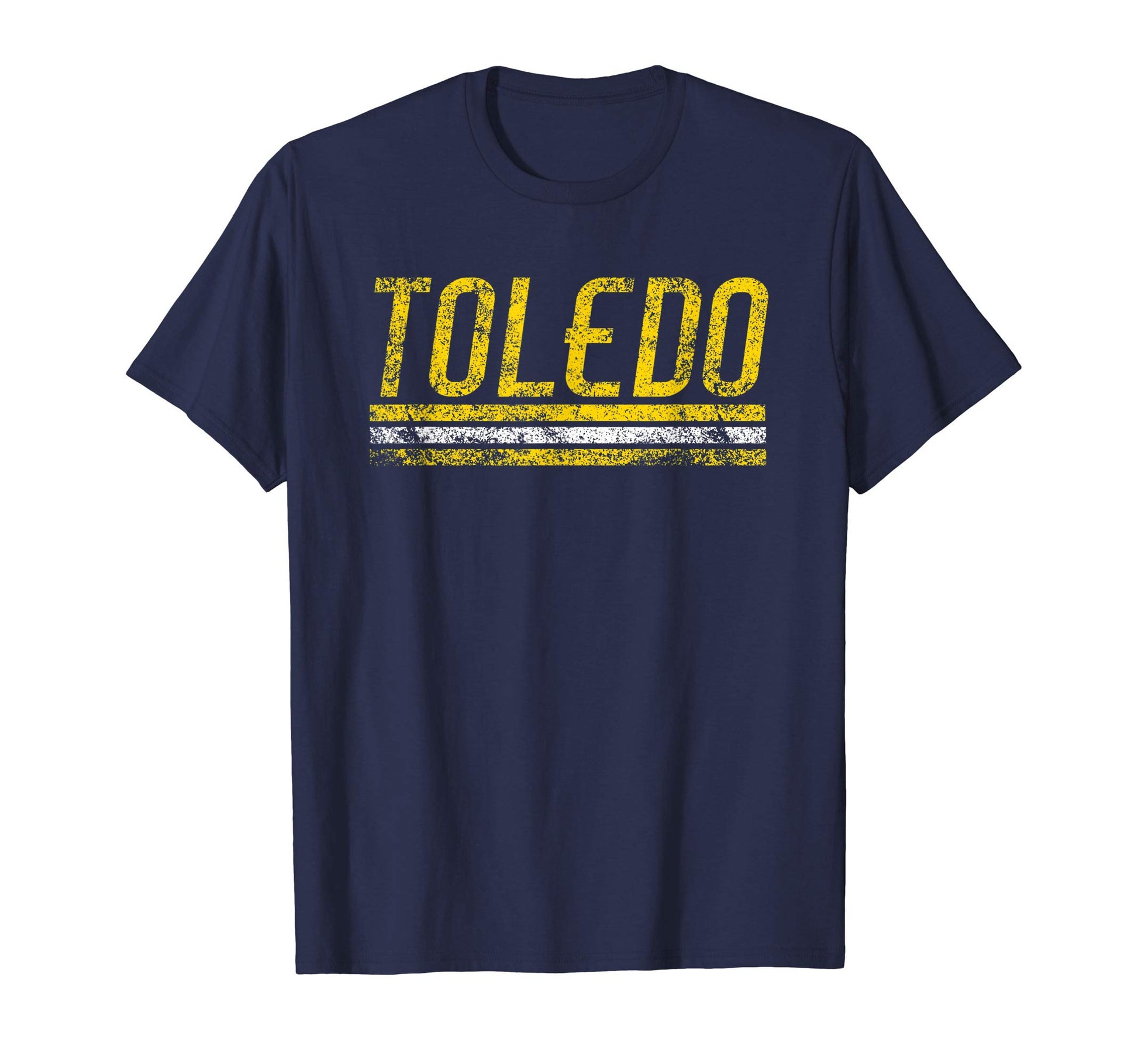 Toledo Ohio Weathered Stripe Throwback T-Shirt - Streetwear Style Unisex - T-Shirt, Sweatshirt, Hoodie