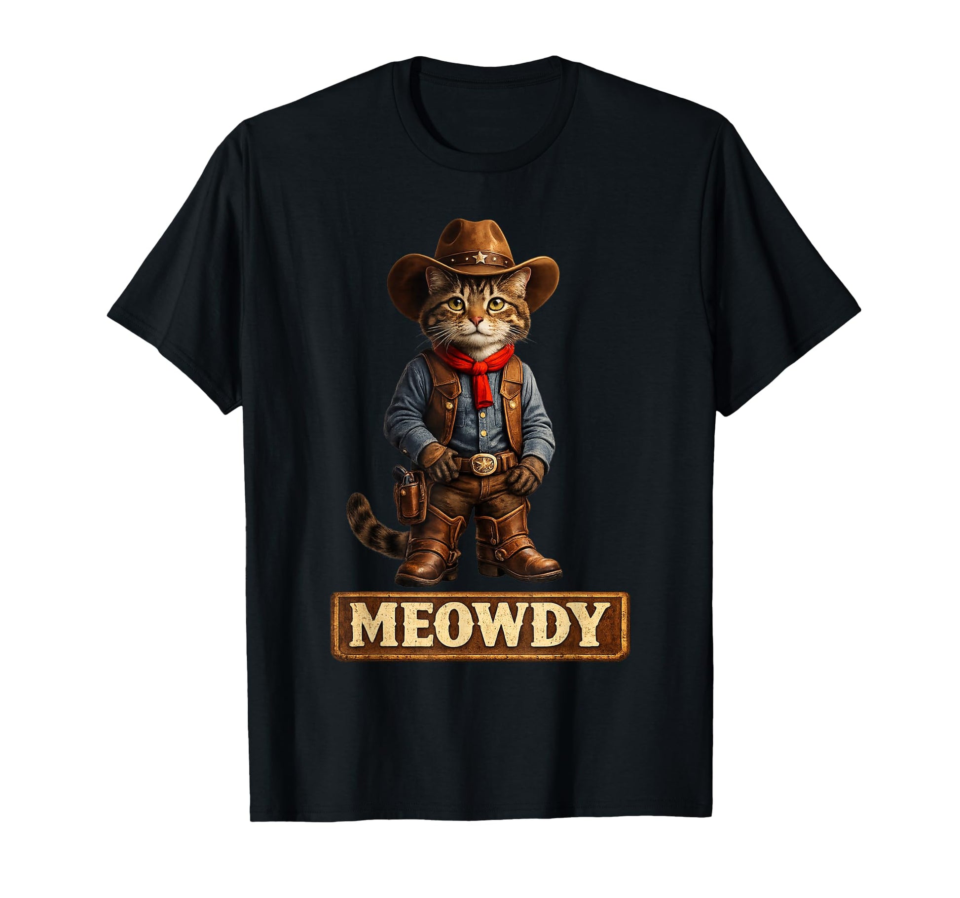 Meowdy Funny Country Side Cat Hat T-Shirt - Novelty Apparel Men Women - T-Shirt, Sweatshirt, Hoodie