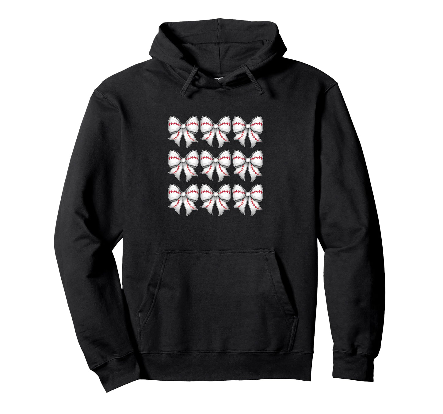 Bow Pattern Baseball Stitching Hoodie - Streetwear Style Unisex - T-Shirt, Sweatshirt, Hoodie