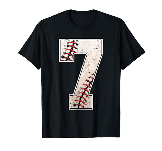 Baseball Birthday 7 Seven Years Old 7Th T-Shirt - Aesthetic Graphic Unisex - T-Shirt, Sweatshirt, Hoodie