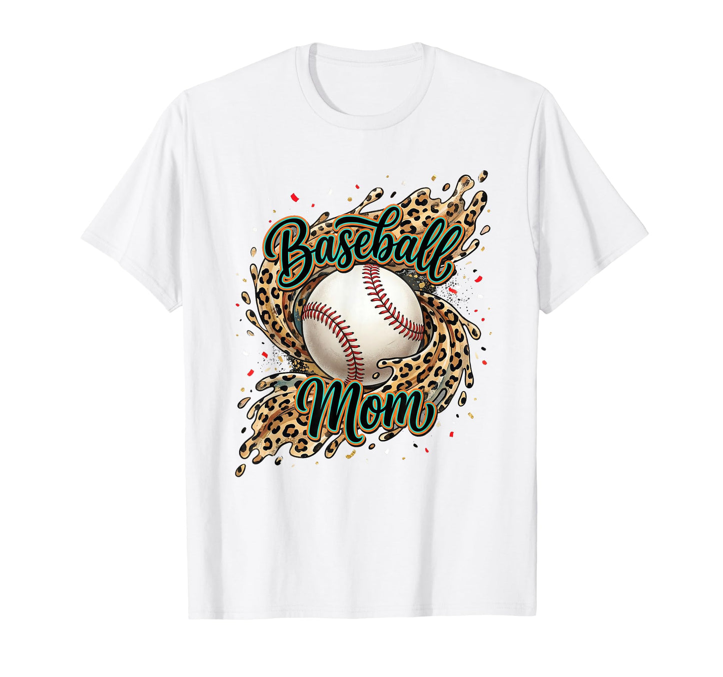 Bleached Softball Baseball Mom Leopard T-Shirt - Graphic Print Men Women - T-Shirt, Sweatshirt, Hoodie