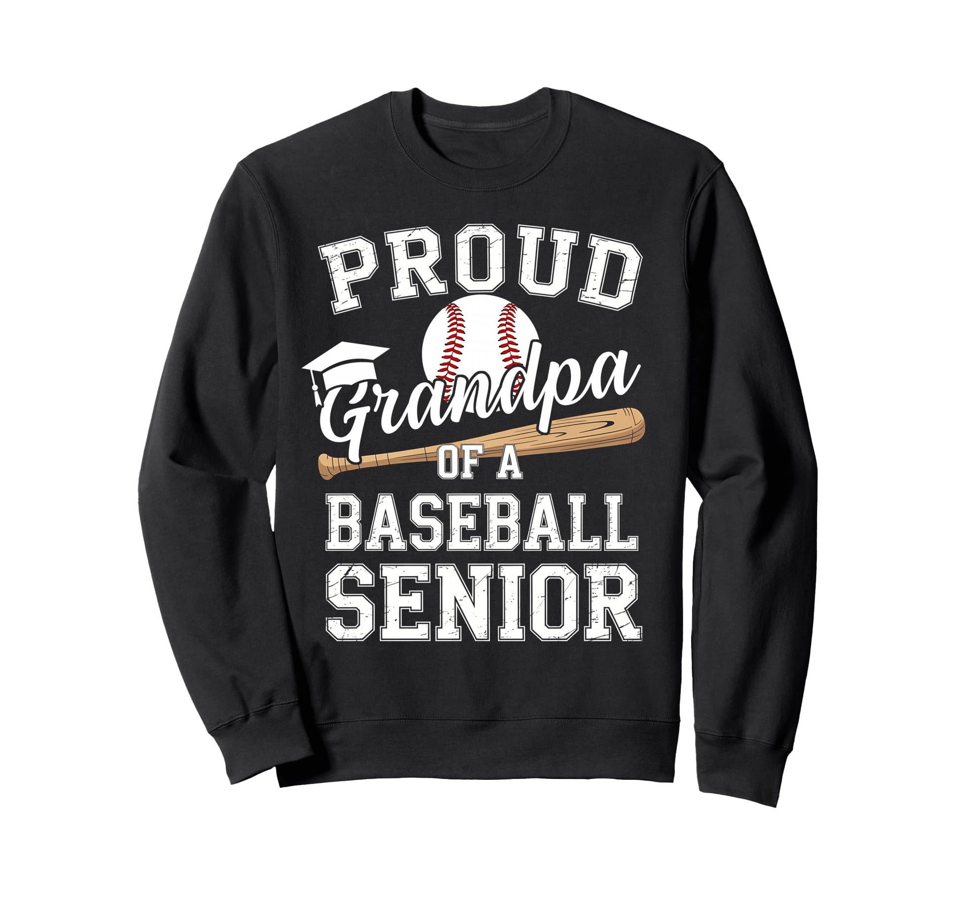 Proud Grandpa 2026 Senior Baseball Sweatshirt - Novelty Apparel for Adults - T-Shirt, Sweatshirt, Hoodie