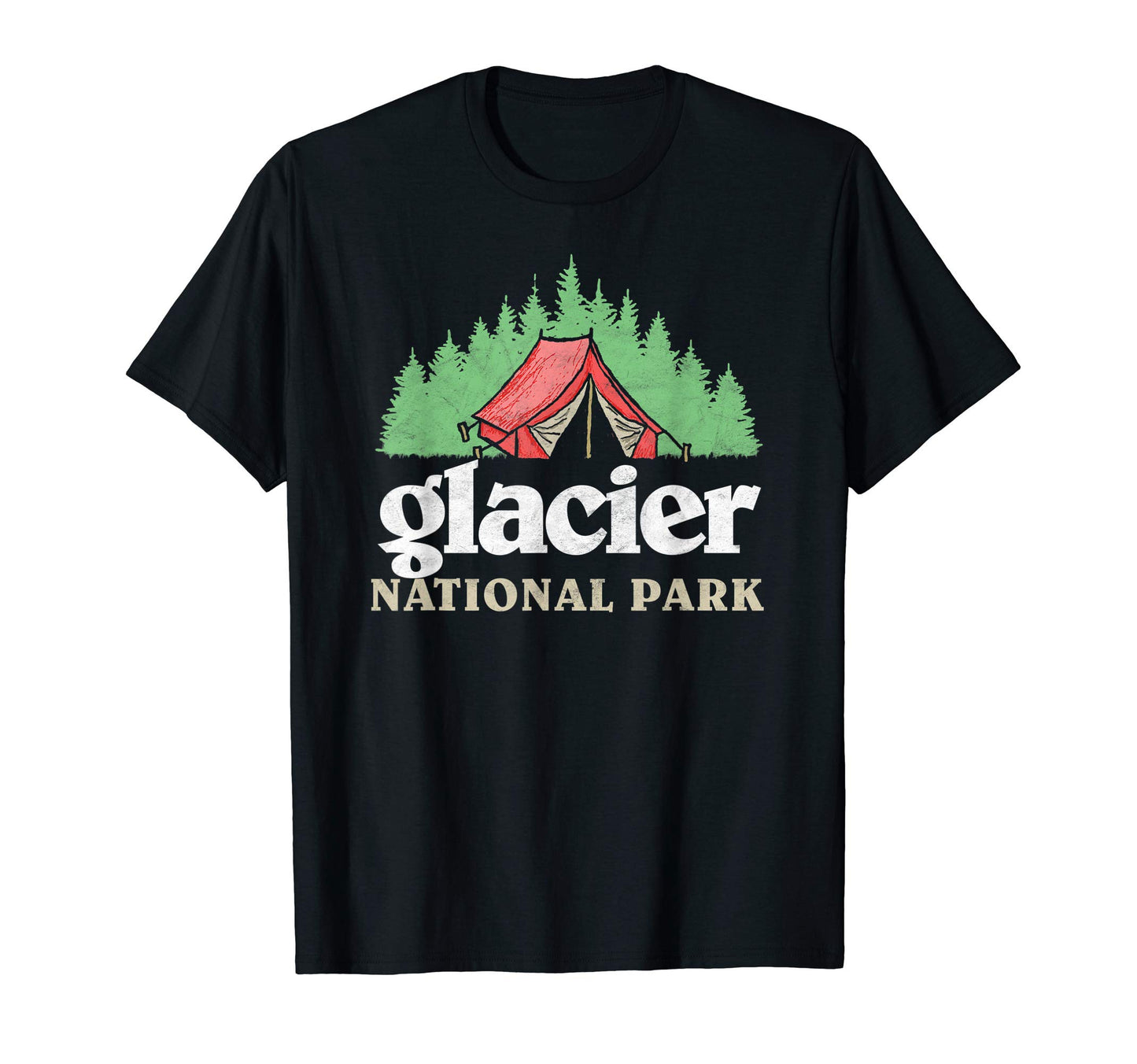 Glacier National Park Tent Camping T-Shirt - Aesthetic Graphic Unisex - T-Shirt, Sweatshirt, Hoodie