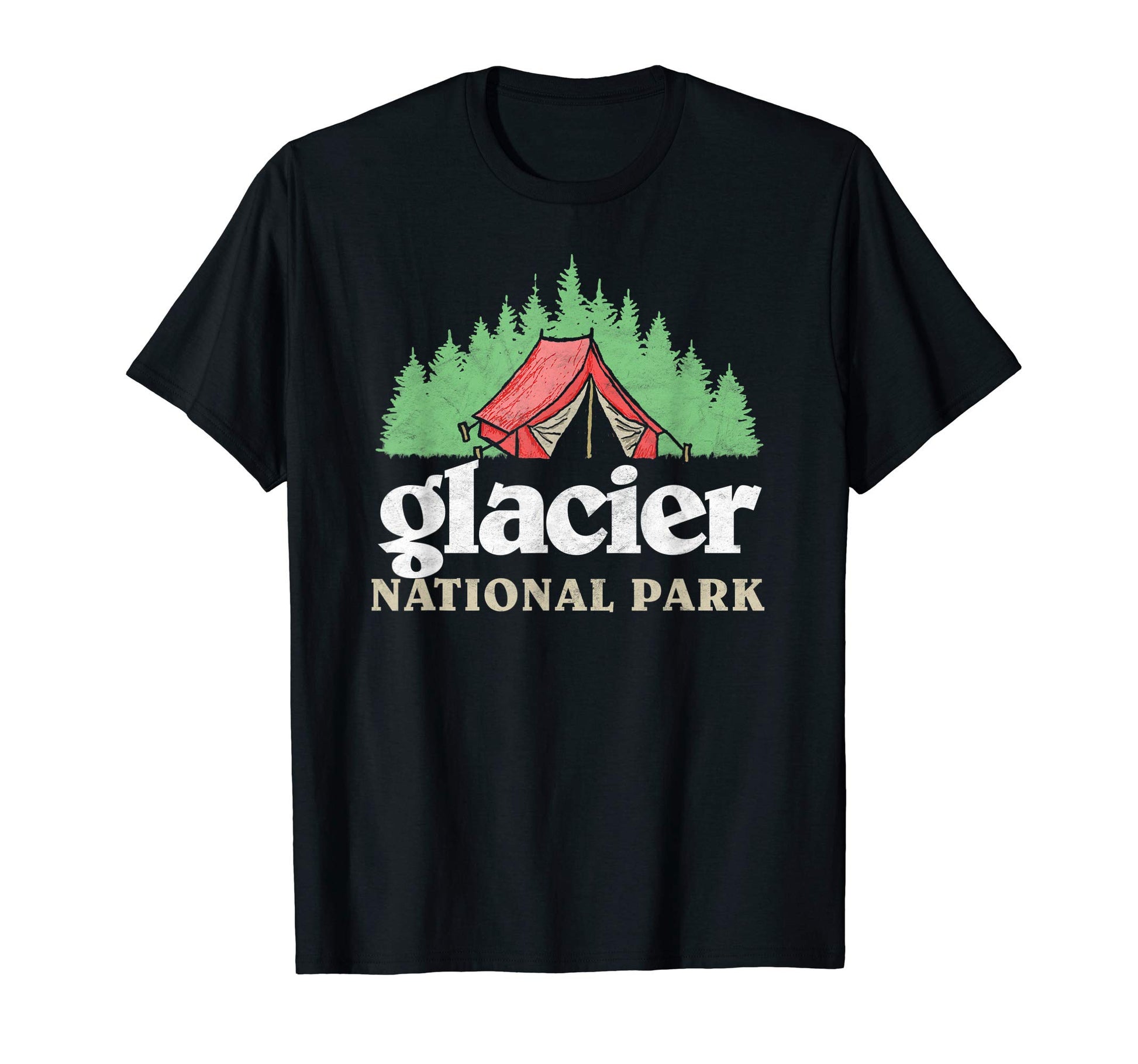 Glacier National Park Tent Camping T-Shirt - Aesthetic Graphic Unisex - T-Shirt, Sweatshirt, Hoodie