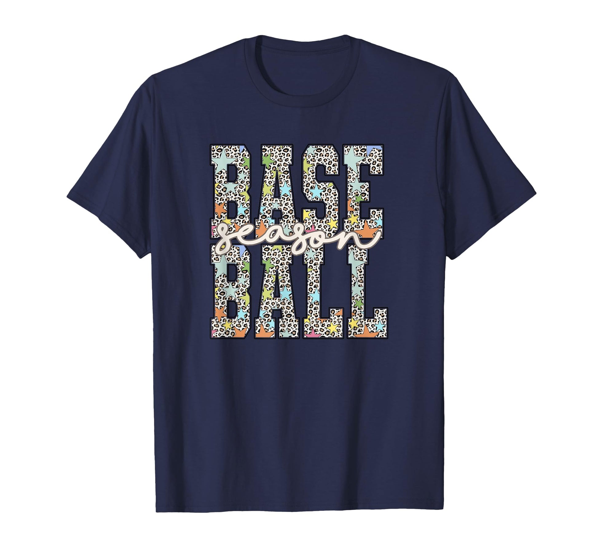 Leopard Stars Baseball Season T-Shirt - Casual Everyday Wear for Adults - T-Shirt, Sweatshirt, Hoodie