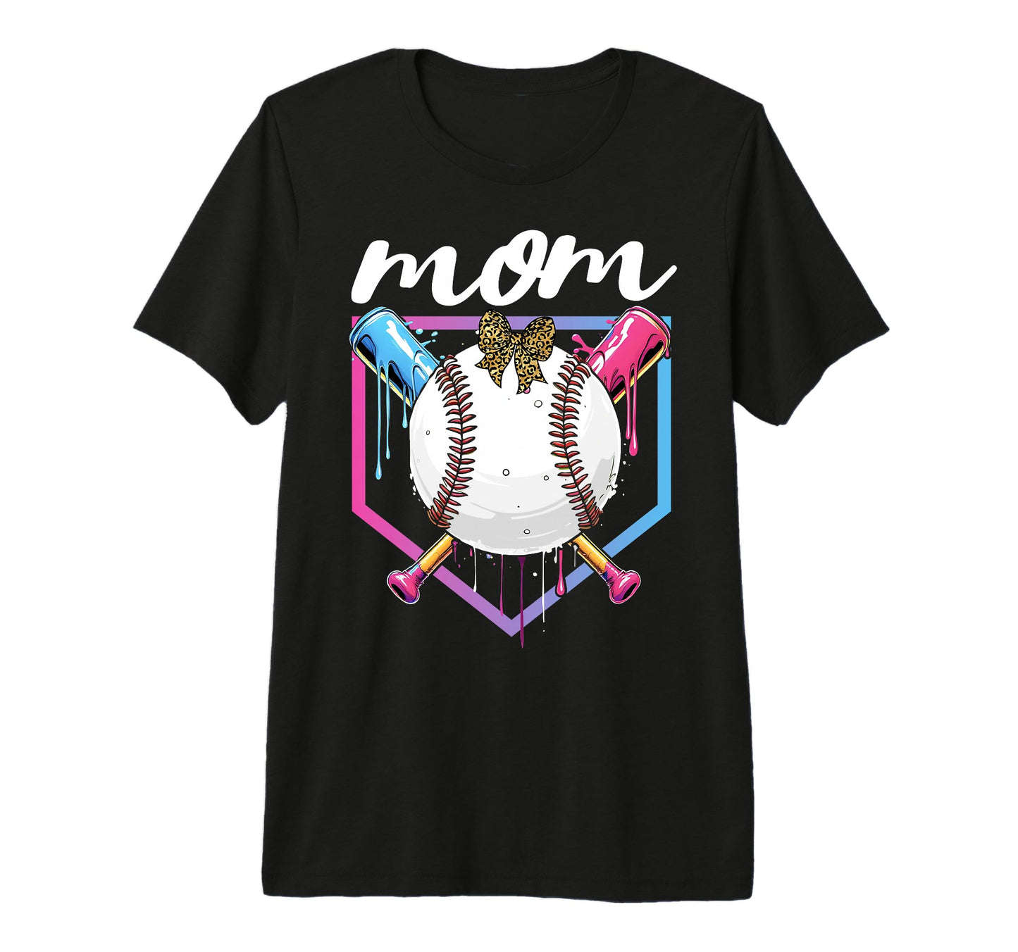 Baseball Drip Mom Bow Baseball Mothers T-Shirt - Streetwear Style Unisex - T-Shirt, Sweatshirt, Hoodie