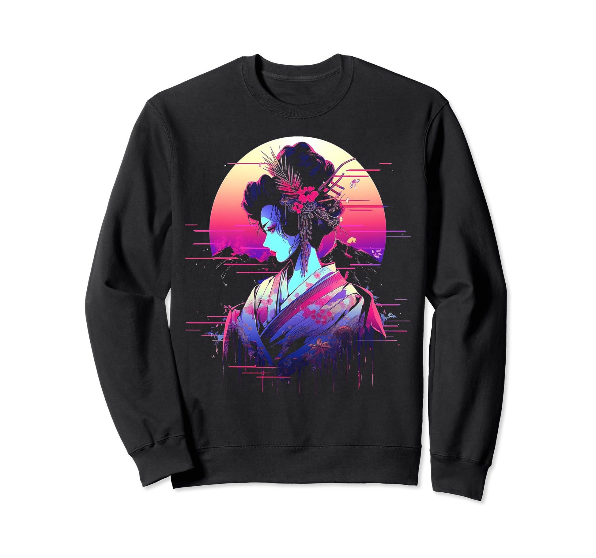 Vaporwave Geisha 80S Synthwave 6 Sweatshirt - Aesthetic Graphic Men Women - T-Shirt, Sweatshirt, Hoodie