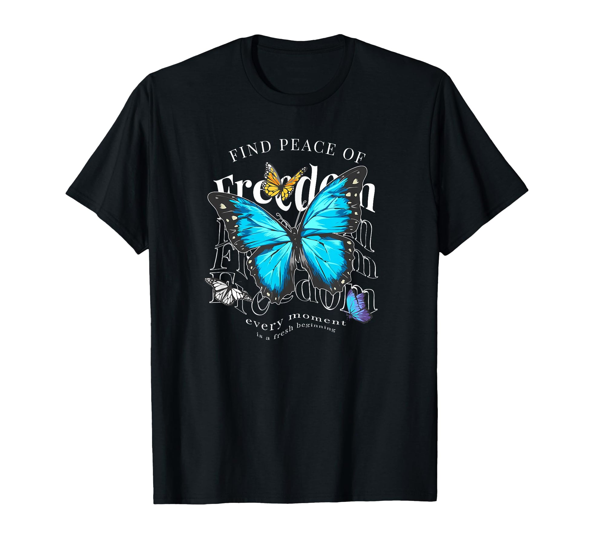 Butterfly Freedom Y2K Grunge T-Shirt - Fun Novelty Design Men Women - T-Shirt, Sweatshirt, Hoodie