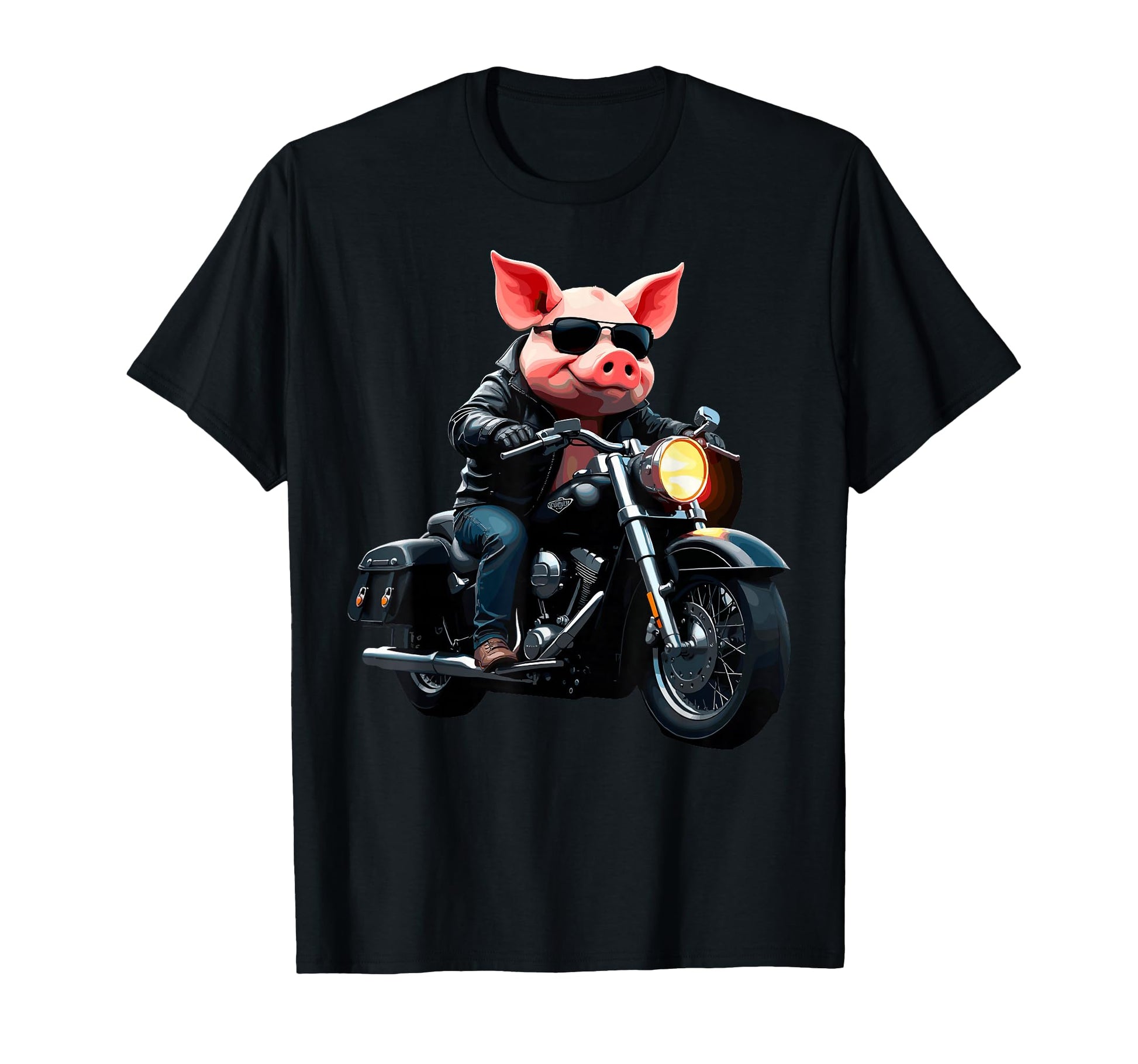 Funny Motorcycles Pig Biker T-Shirt - Trendy Graphic for Adults - T-Shirt, Sweatshirt, Hoodie