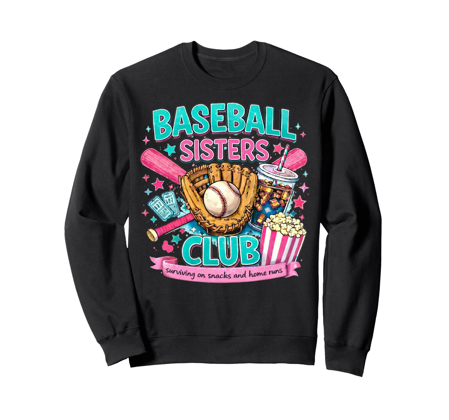 Baseball Sisters Club Surviving Sweatshirt - Graphic Print Men Women - T-Shirt, Sweatshirt, Hoodie