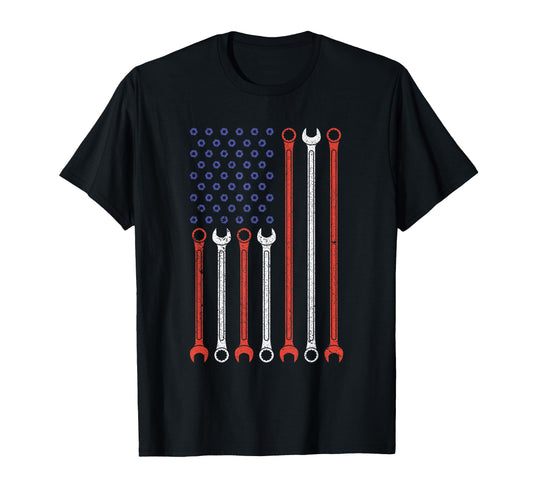 American Flag Diesel Engine Mechanic T-Shirt - Custom Art Print Unisex - T-Shirt, Sweatshirt, Hoodie