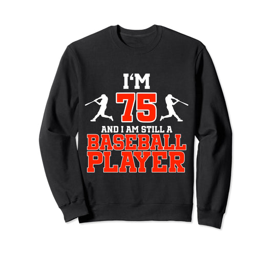 75Th Birthday Baseball 75 Years Sweatshirt - Custom Art Print for Adults - T-Shirt, Sweatshirt, Hoodie