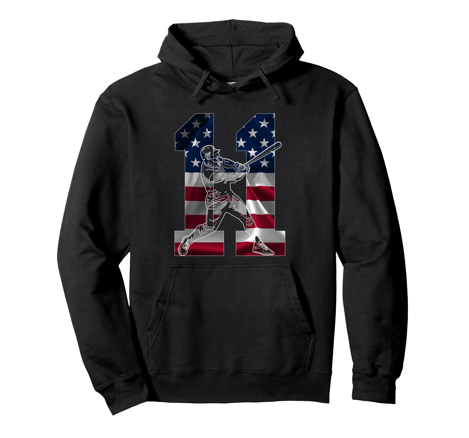 Number 11 Years Baseball 11Th Hoodie - Aesthetic Graphic for Adults - T-Shirt, Sweatshirt, Hoodie