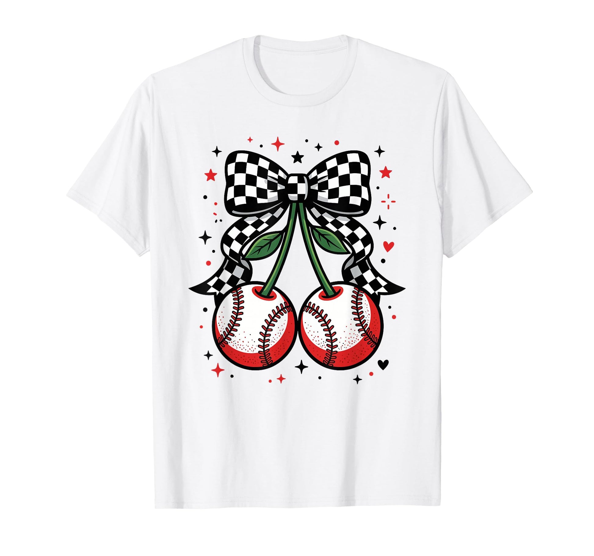 Baseball Cherries Coquette Game Day T-Shirt - Fun Novelty Design Men Women - T-Shirt, Sweatshirt, Hoodie