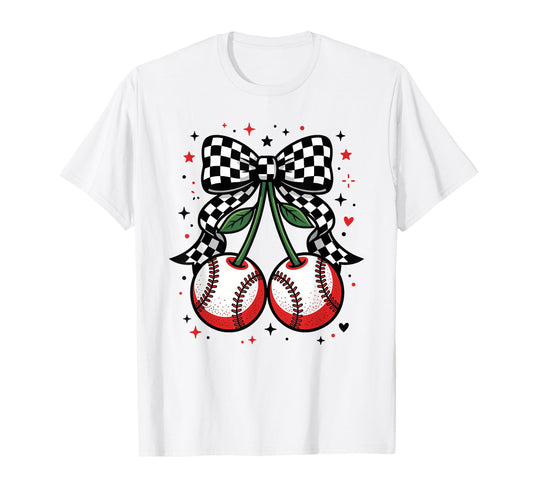 Baseball Cherries Coquette Game Day T-Shirt - Fun Novelty Design Men Women - T-Shirt, Sweatshirt, Hoodie