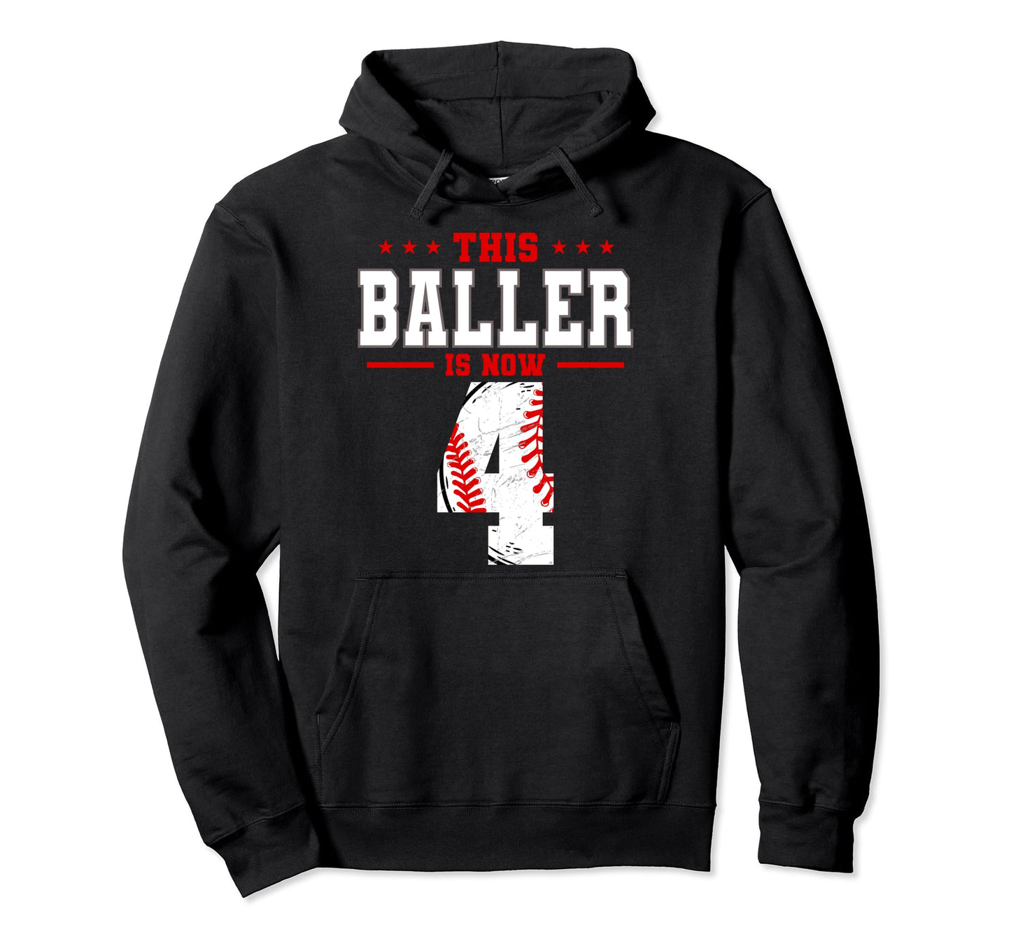 This Baller Is Now 4 Birthday Hoodie - Aesthetic Graphic Men Women - T-Shirt, Sweatshirt, Hoodie
