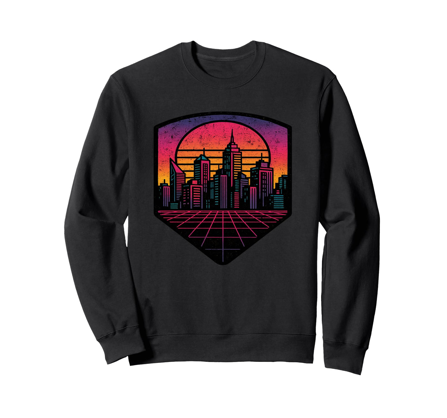 Synthwave City Sunset Vaporwave Sweatshirt - Streetwear Style Unisex - T-Shirt, Sweatshirt, Hoodie