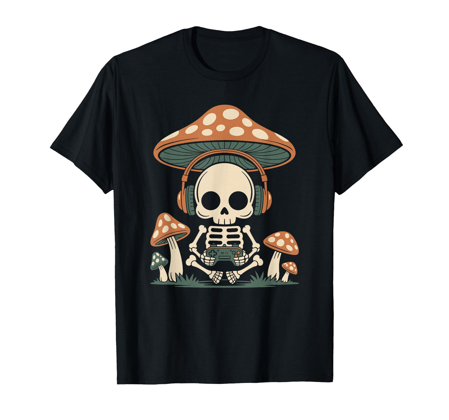 Gamer Skeleton Sitting Under T-Shirt - Custom Art Print for Adults - T-Shirt, Sweatshirt, Hoodie