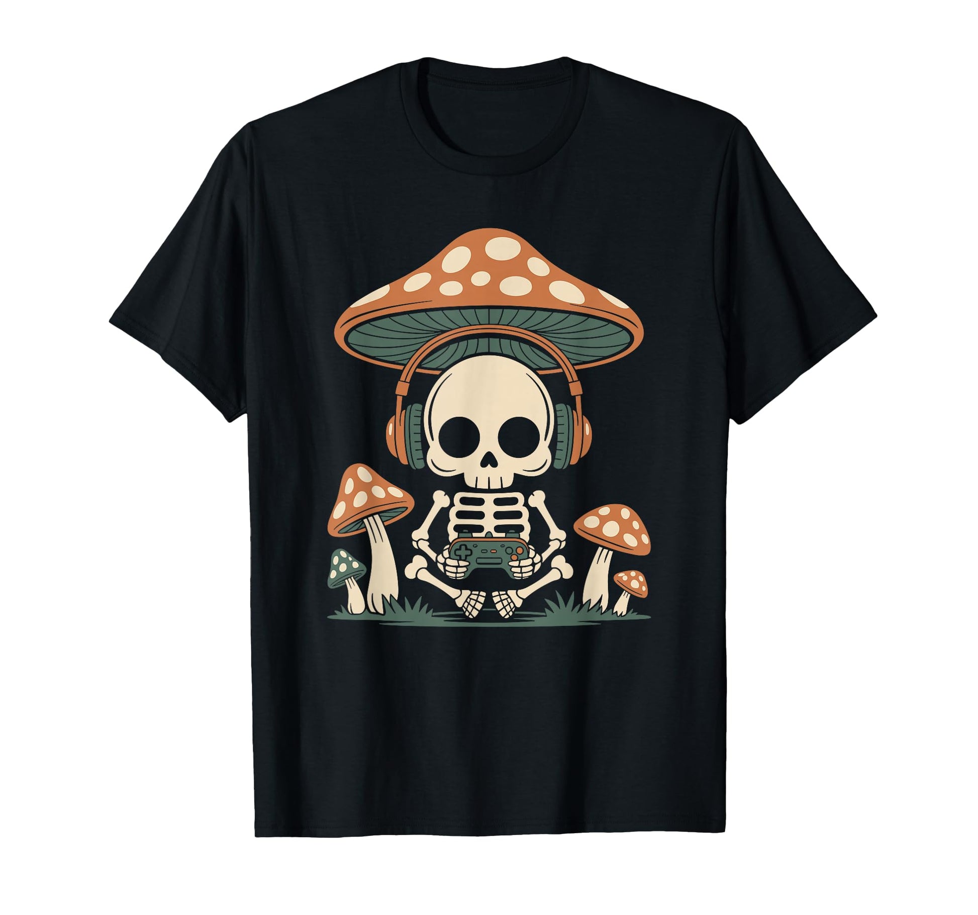 Gamer Skeleton Sitting Under T-Shirt - Custom Art Print for Adults - T-Shirt, Sweatshirt, Hoodie