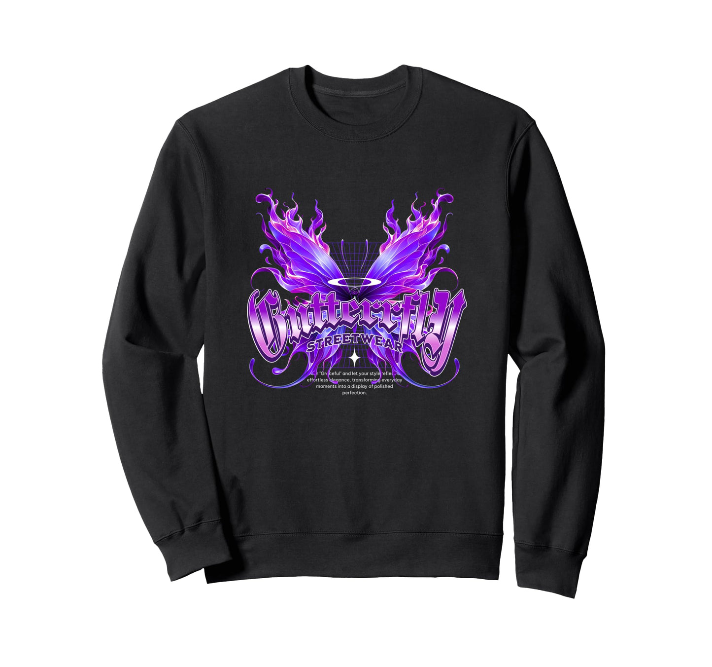 Butterfly Streetwear Y2K Grunge Sweatshirt - Minimalist Print Men Women - T-Shirt, Sweatshirt, Hoodie