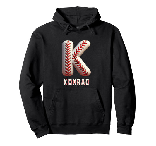 Baseball Home Run Mika Initial Letter Hoodie - Minimalist Print Men Women - T-Shirt, Sweatshirt, Hoodie