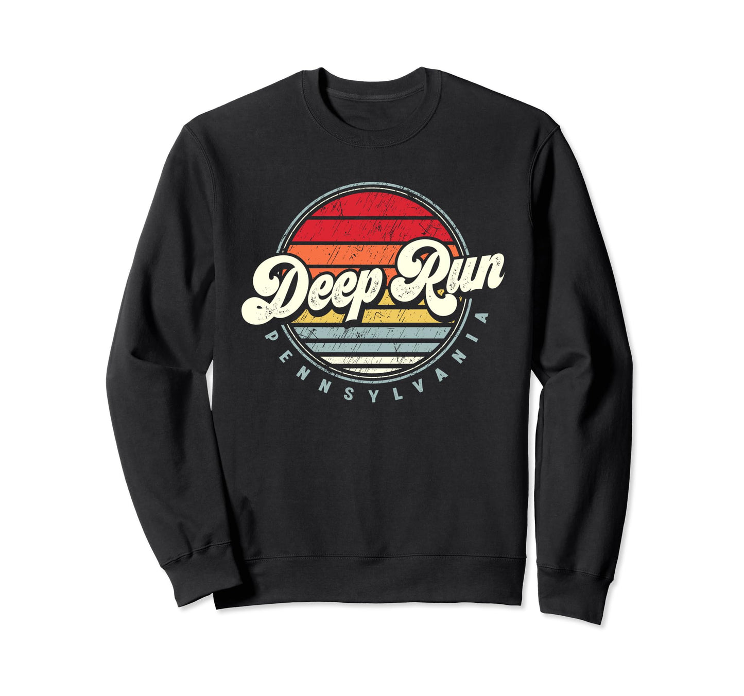 Deep Run Home State 70S Sunset Sweatshirt - Casual Everyday Wear for Adults - T-Shirt, Sweatshirt, Hoodie