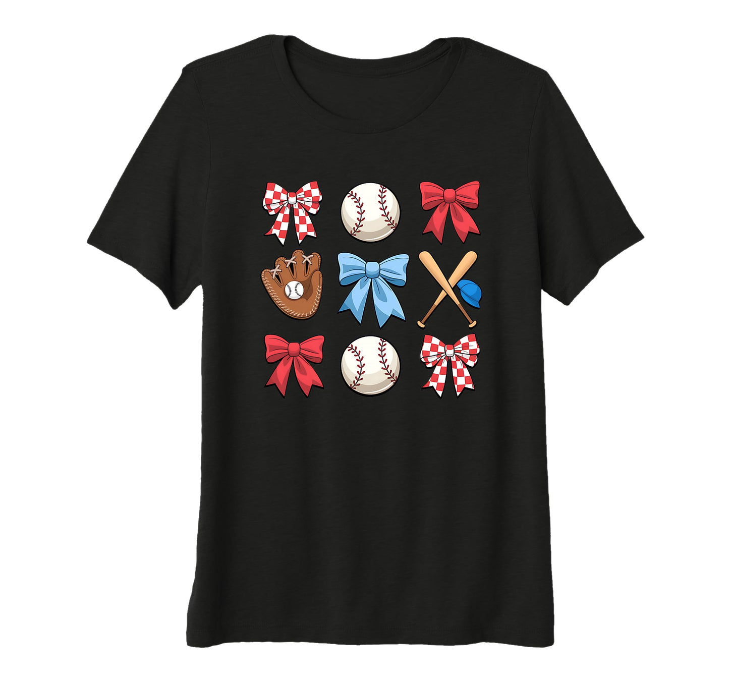 Baseball Sister Coquette Bow Mothers Day T-Shirt - Custom Art Print Unisex - T-Shirt, Sweatshirt, Hoodie