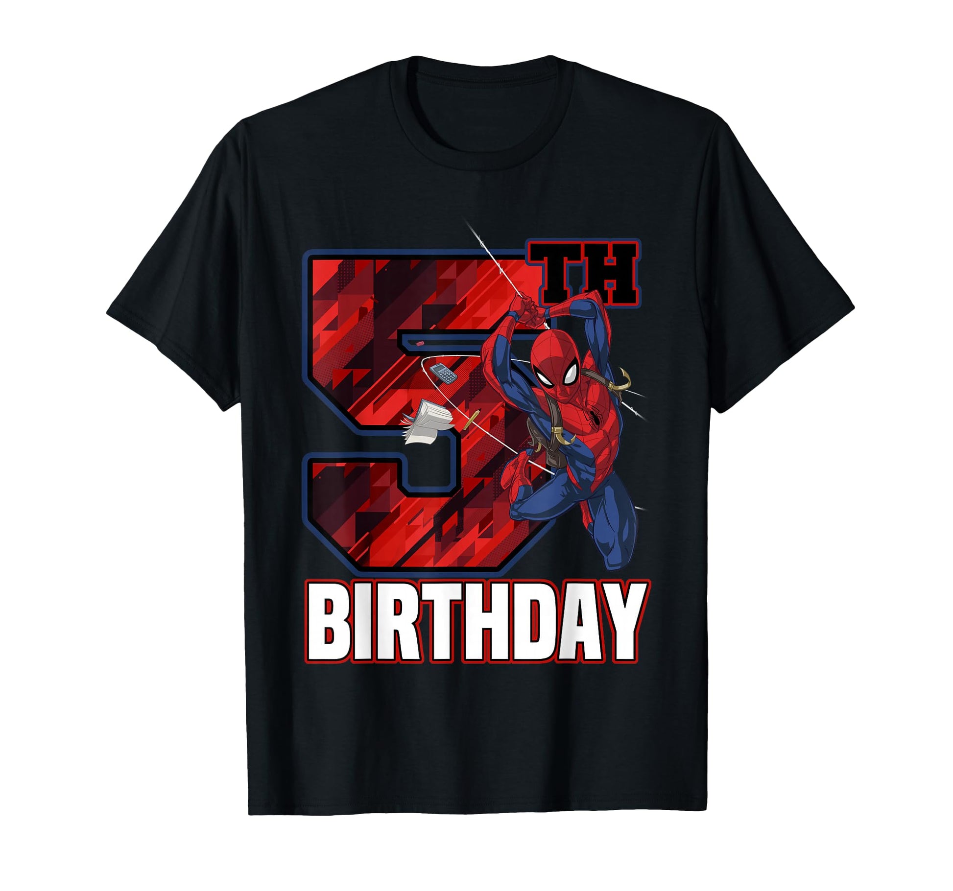 Marvel Spider Web Swing 5Th Birthday T-Shirt - Graphic Print Men Women - T-Shirt, Sweatshirt, Hoodie