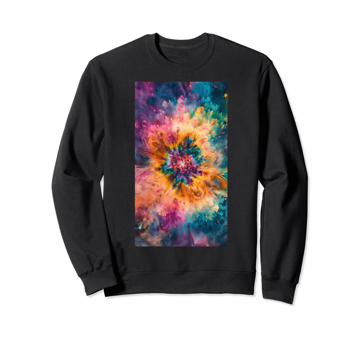 Tie Dye Blooming Abstract Colorful Sweatshirt - Graphic Print Unisex - T-Shirt, Sweatshirt, Hoodie