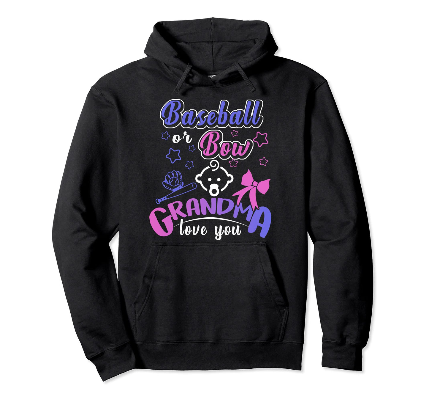 Gender Reveal Team Baseball Or Bow Hoodie - Casual Everyday Wear Unisex - T-Shirt, Sweatshirt, Hoodie