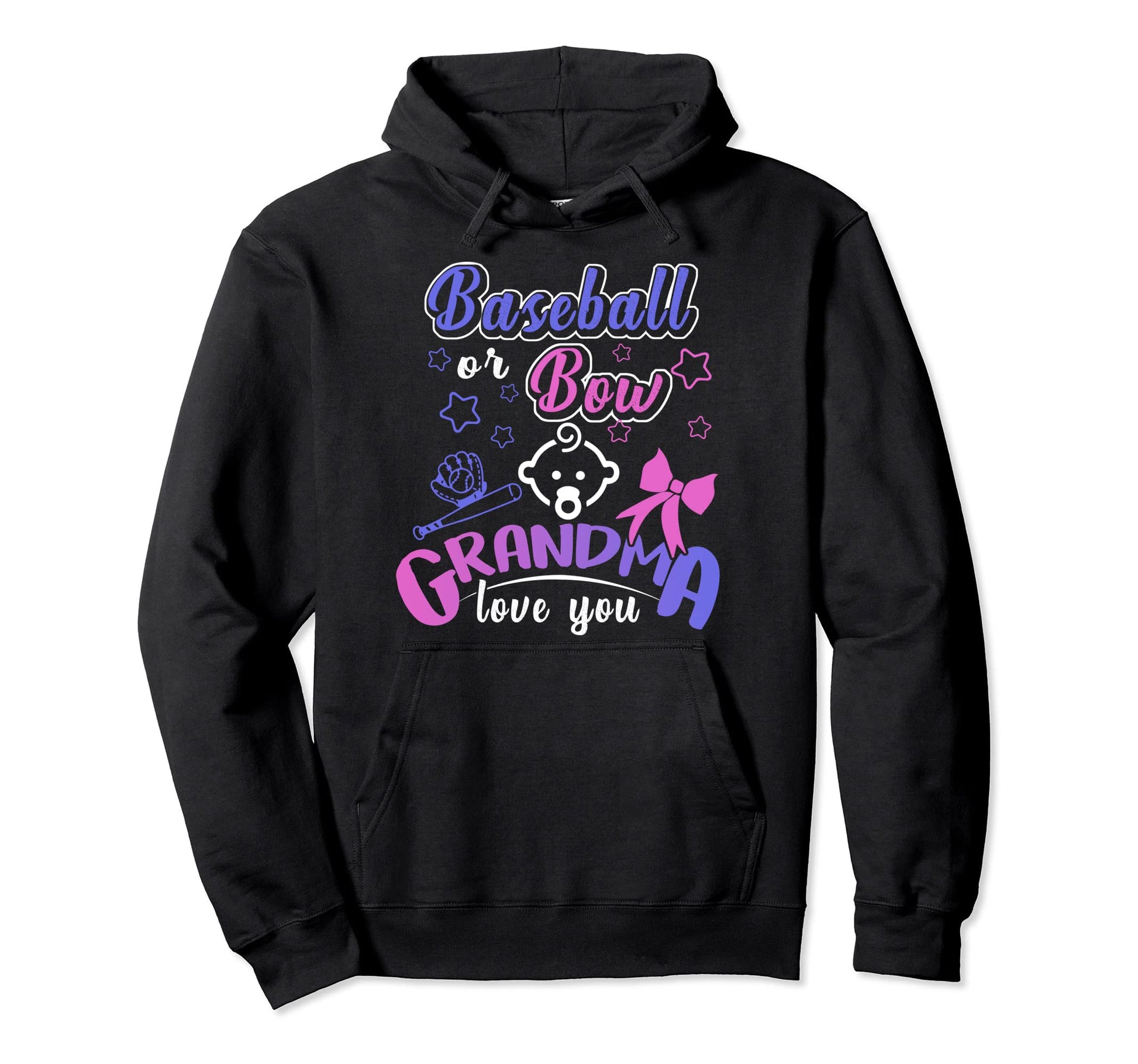 Gender Reveal Team Baseball Or Bow Hoodie - Casual Everyday Wear Unisex - T-Shirt, Sweatshirt, Hoodie