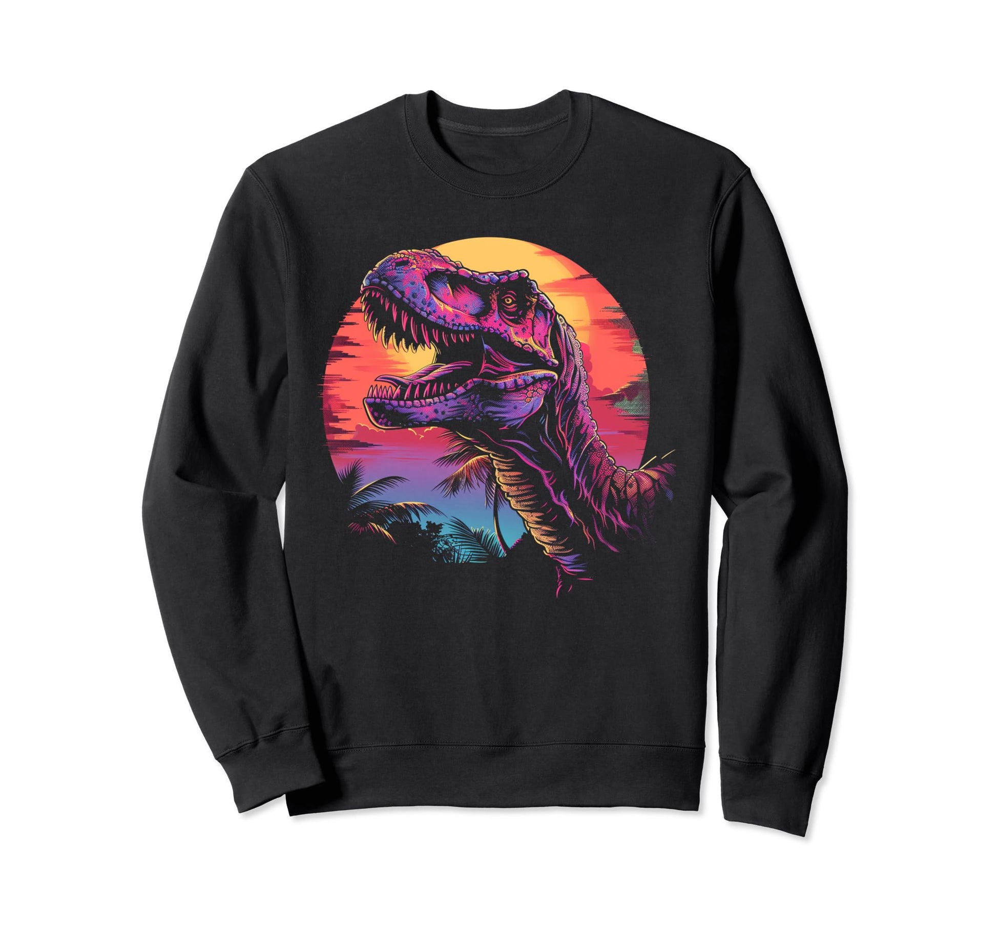 T Rex Dinosaur Vaporwave Sweatshirt - Custom Art Print for Adults - T-Shirt, Sweatshirt, Hoodie