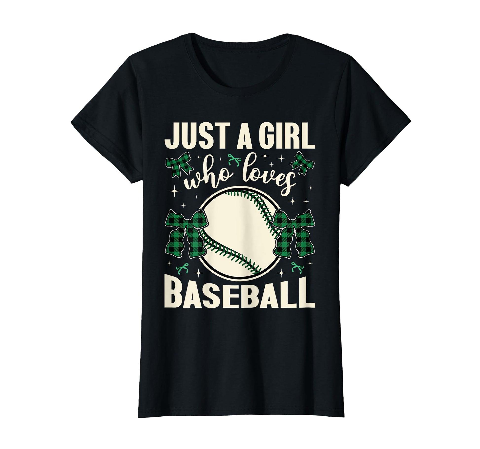 Just Who Loves Baseball Plaid Bows T-Shirt - Trendy Graphic Men Women - T-Shirt, Sweatshirt, Hoodie
