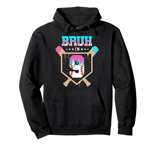 Baseball 9 Year Old Ice Cream Drip 9Th Hoodie - Minimalist Print Men Women - T-Shirt, Sweatshirt, Hoodie