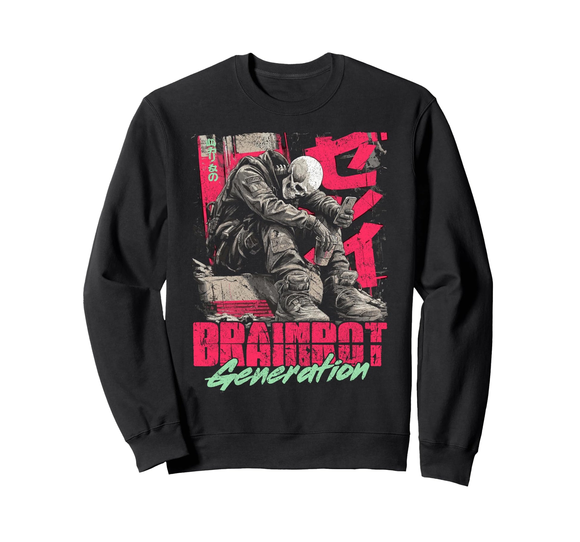 Japanese Streetwear Brainrot Sweatshirt - Streetwear Style for Adults - T-Shirt, Sweatshirt, Hoodie