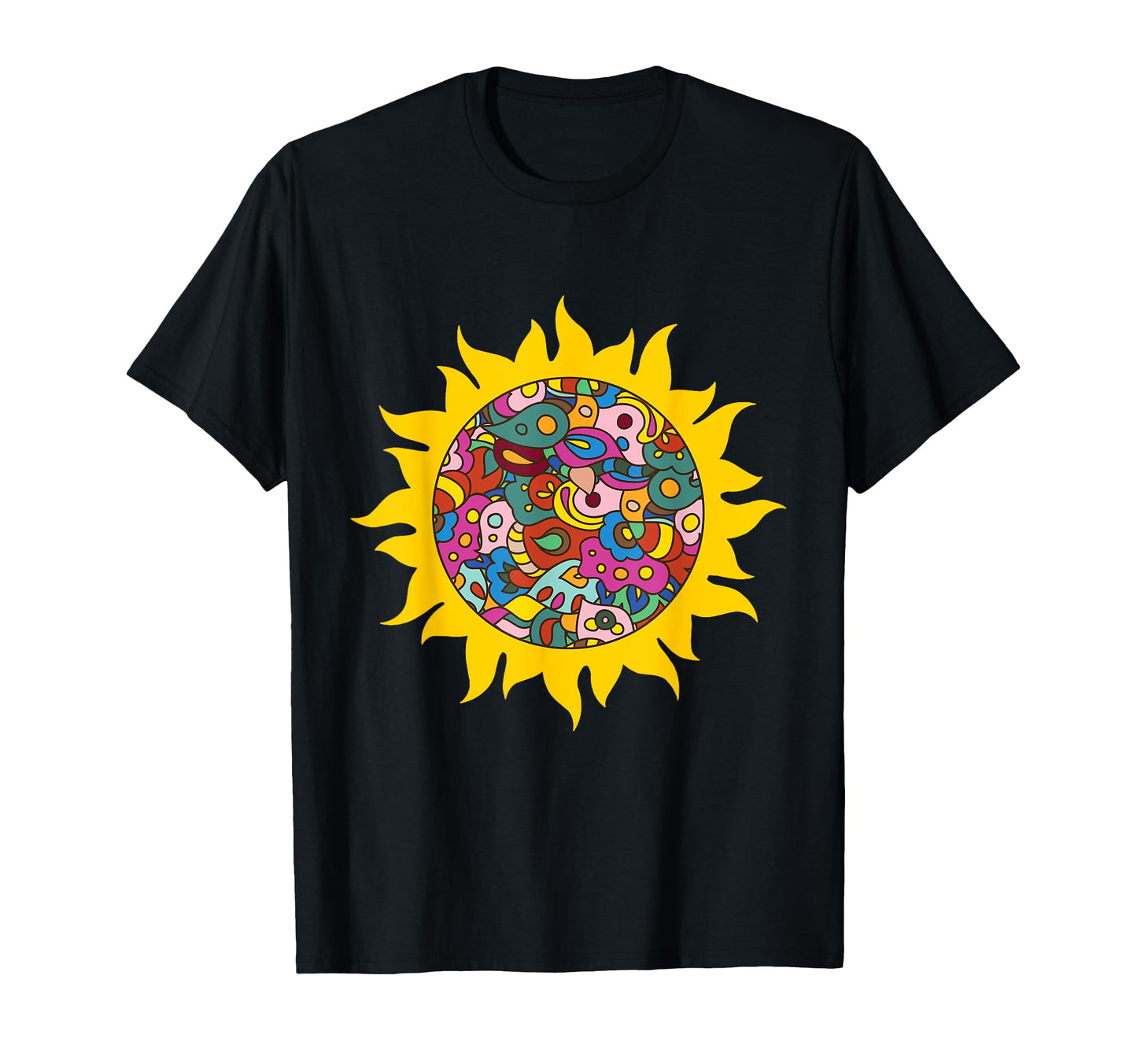 Fun Brightly Colored Psychedelic Sun T-Shirt - Unique Graphic Men Women - T-Shirt, Sweatshirt, Hoodie