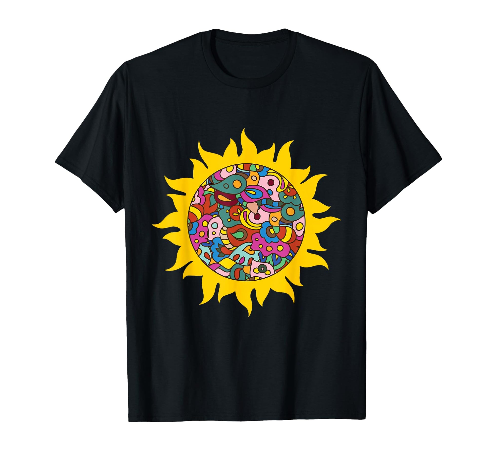 Fun Brightly Colored Psychedelic Sun T-Shirt - Unique Graphic Men Women - T-Shirt, Sweatshirt, Hoodie