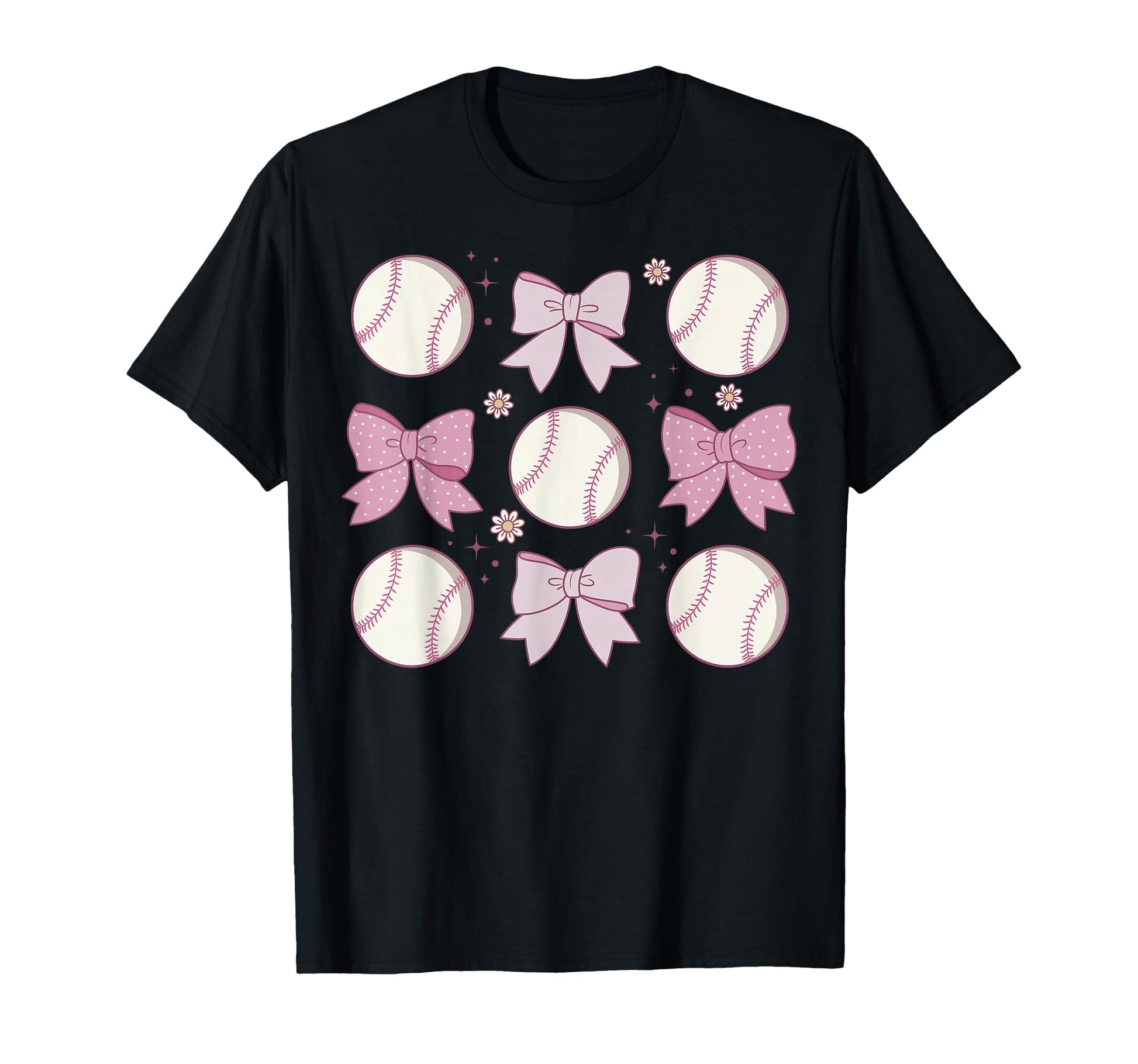 Coquette Bow Baseball Balls Sport T-Shirt - Unique Graphic for Adults - T-Shirt, Sweatshirt, Hoodie