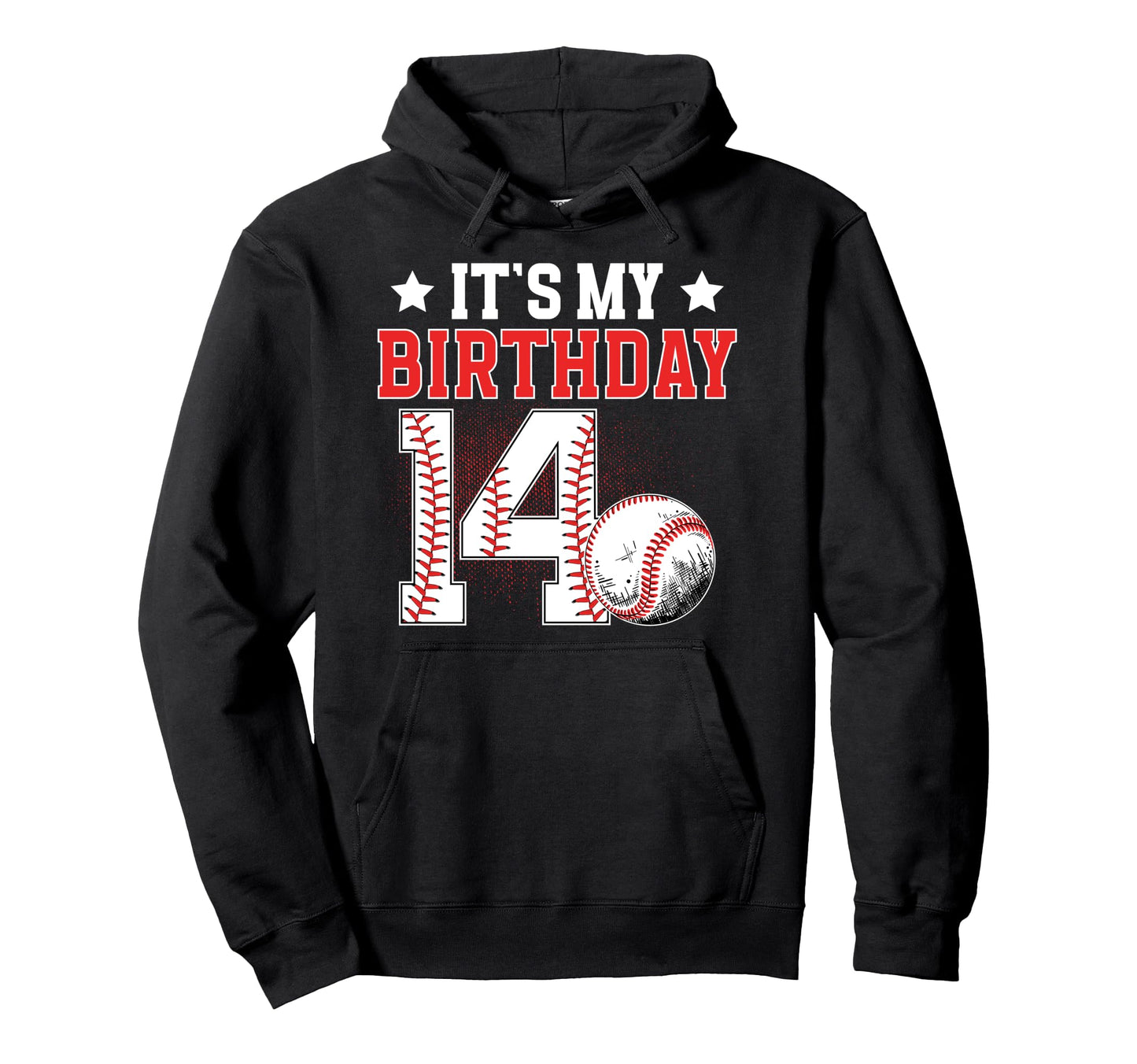 14Th Baseball Birthday Party 14 Year Hoodie - Custom Art Print Men Women - T-Shirt, Sweatshirt, Hoodie