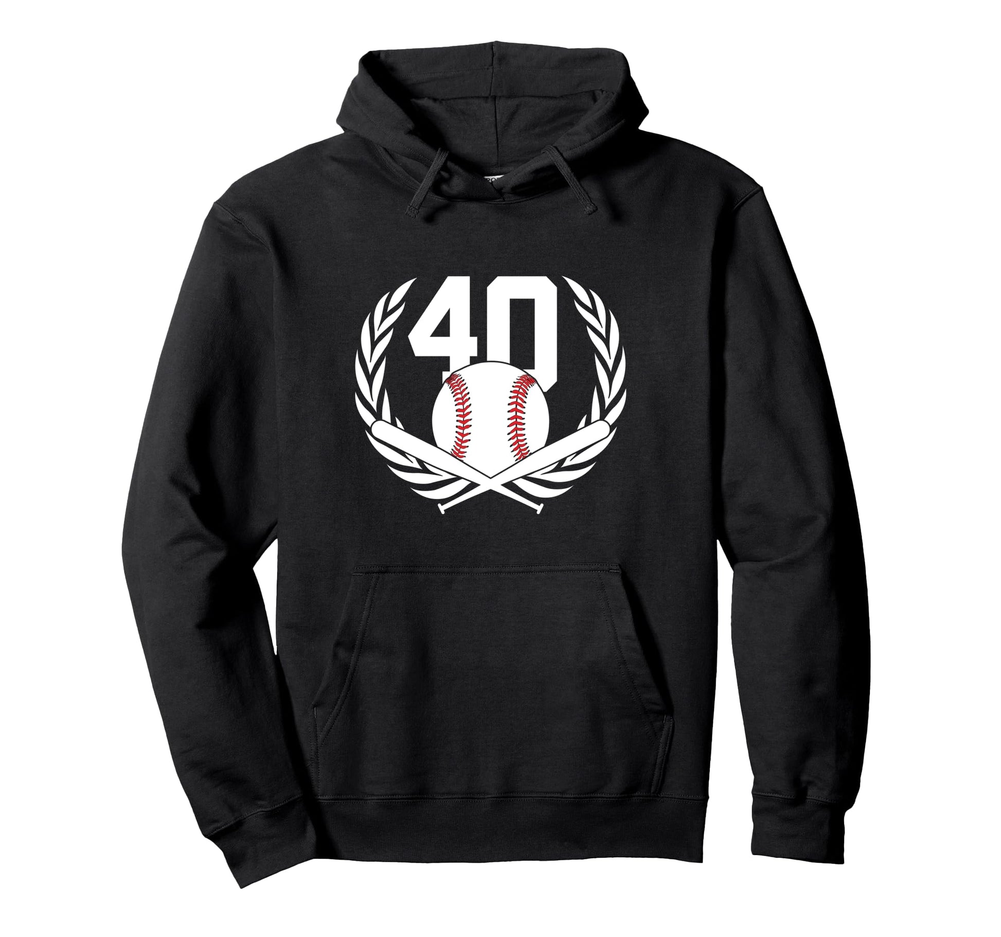 40 Years Number 40 Baseball 40Th Birthday Hoodie - Unique Graphic Men Women - T-Shirt, Sweatshirt, Hoodie