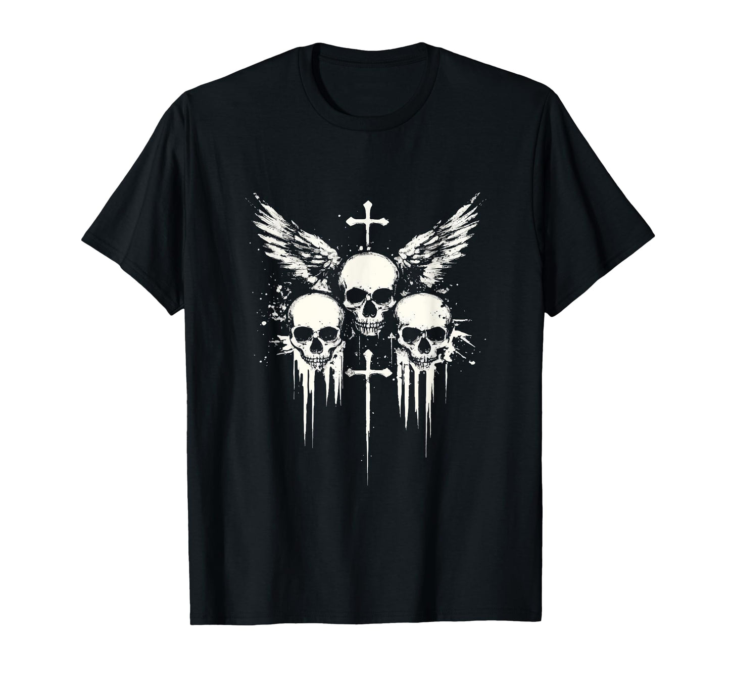 Skull Cross Goth Gothic Emo Alt Grunge T-Shirt - Graphic Print for Adults - T-Shirt, Sweatshirt, Hoodie
