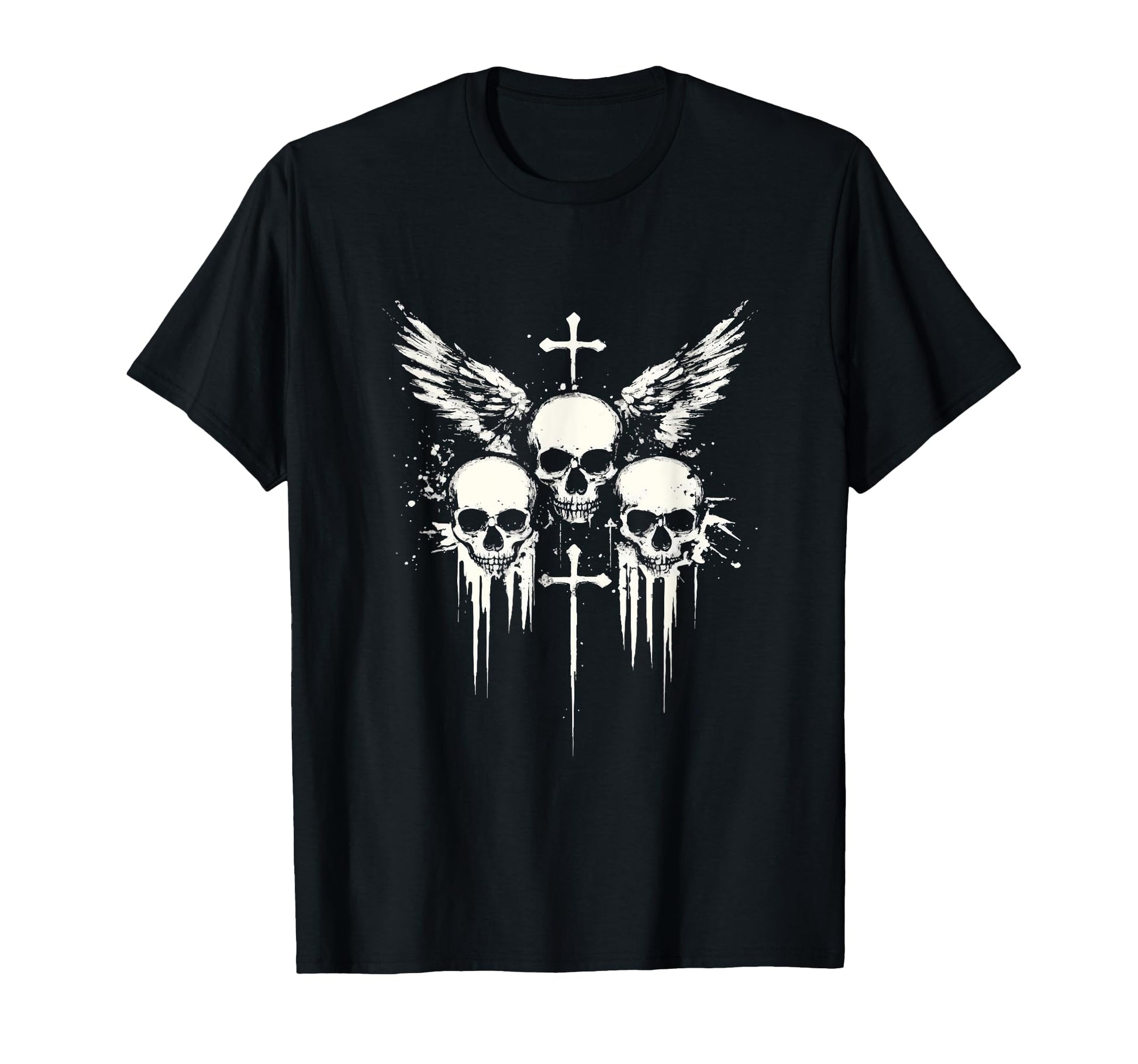 Skull Cross Goth Gothic Emo Alt Grunge T-Shirt - Graphic Print for Adults - T-Shirt, Sweatshirt, Hoodie
