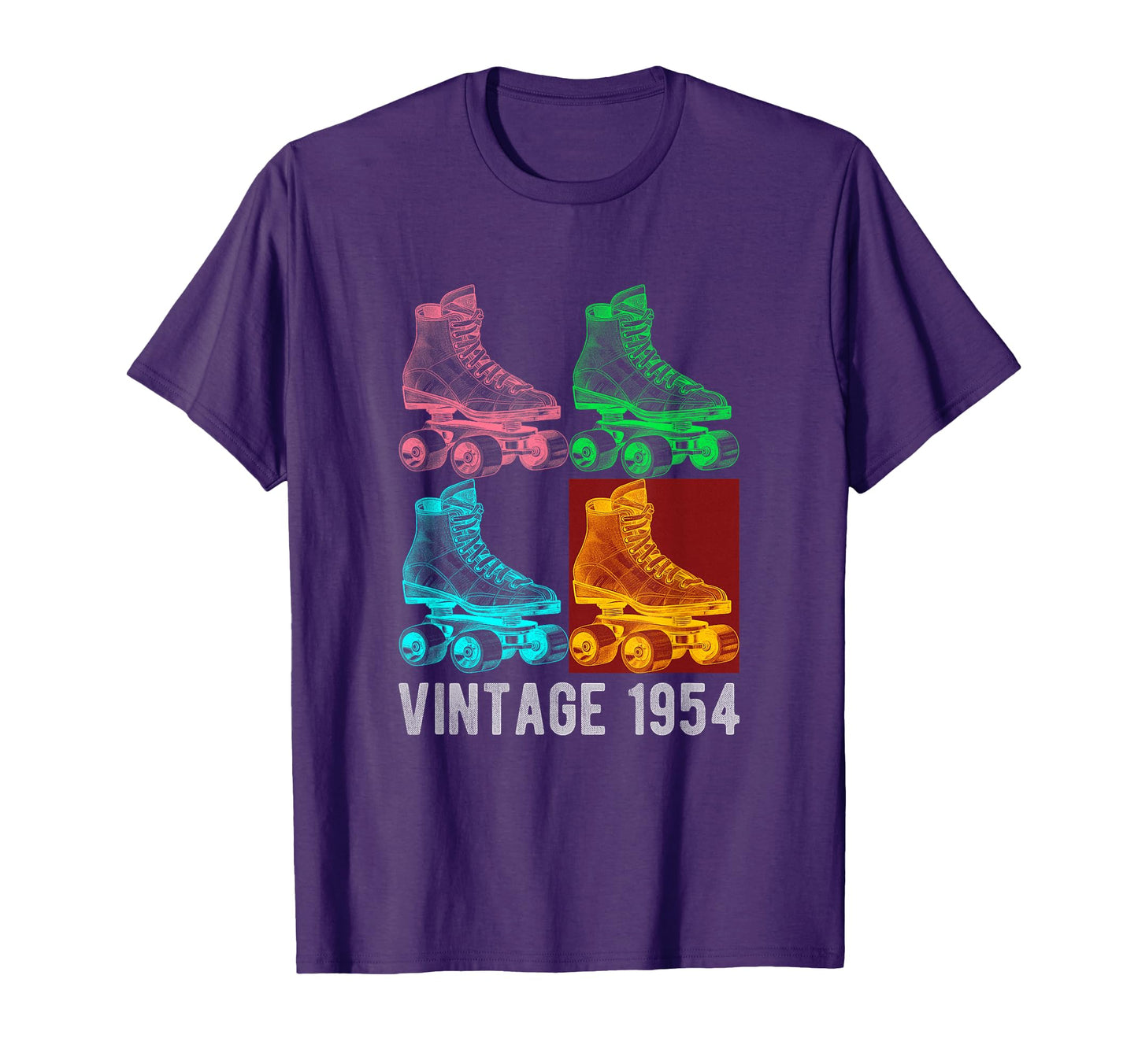 1954 Skater Roller Skating Skate 70Th T-Shirt - Minimalist Print Unisex - T-Shirt, Sweatshirt, Hoodie