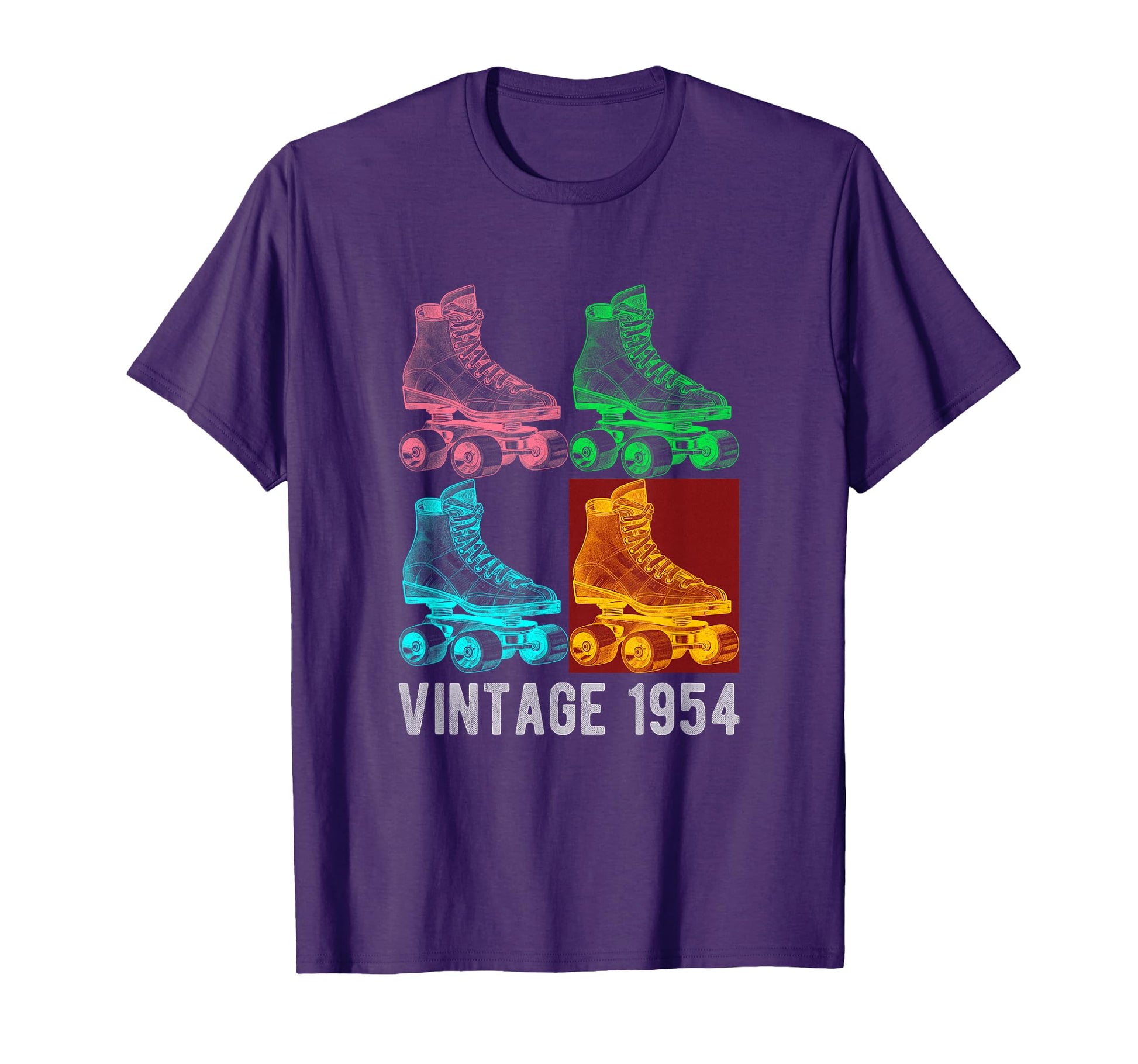 1954 Skater Roller Skating Skate 70Th T-Shirt - Minimalist Print Unisex - T-Shirt, Sweatshirt, Hoodie
