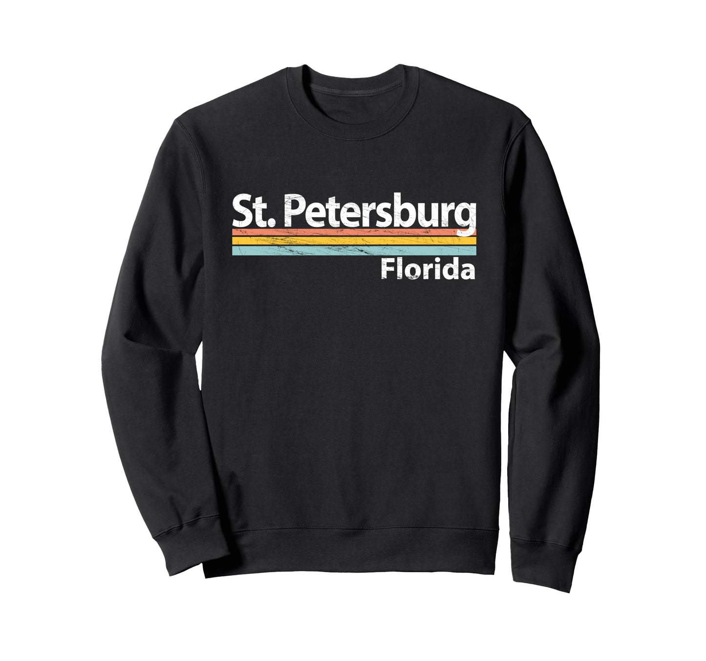 St Petersburg Florida Worn Stripes Sweatshirt - Casual Everyday Wear Unisex - T-Shirt, Sweatshirt, Hoodie