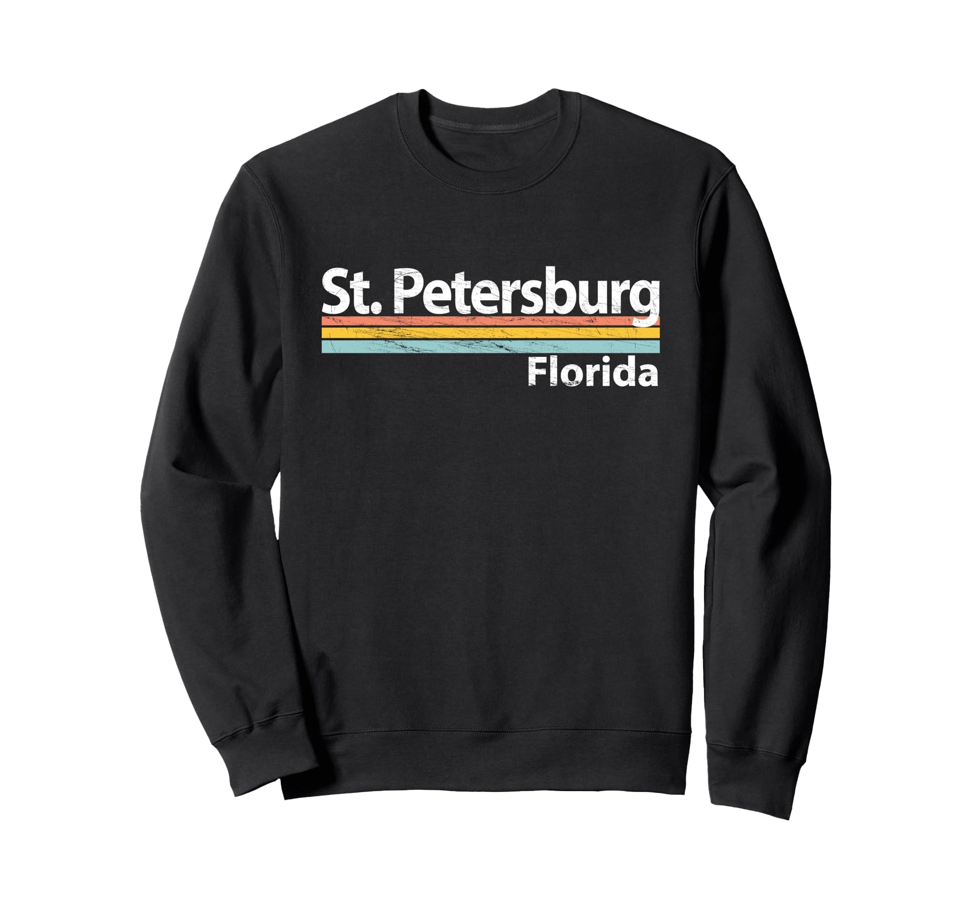 St Petersburg Florida Worn Stripes Sweatshirt - Casual Everyday Wear Unisex - T-Shirt, Sweatshirt, Hoodie
