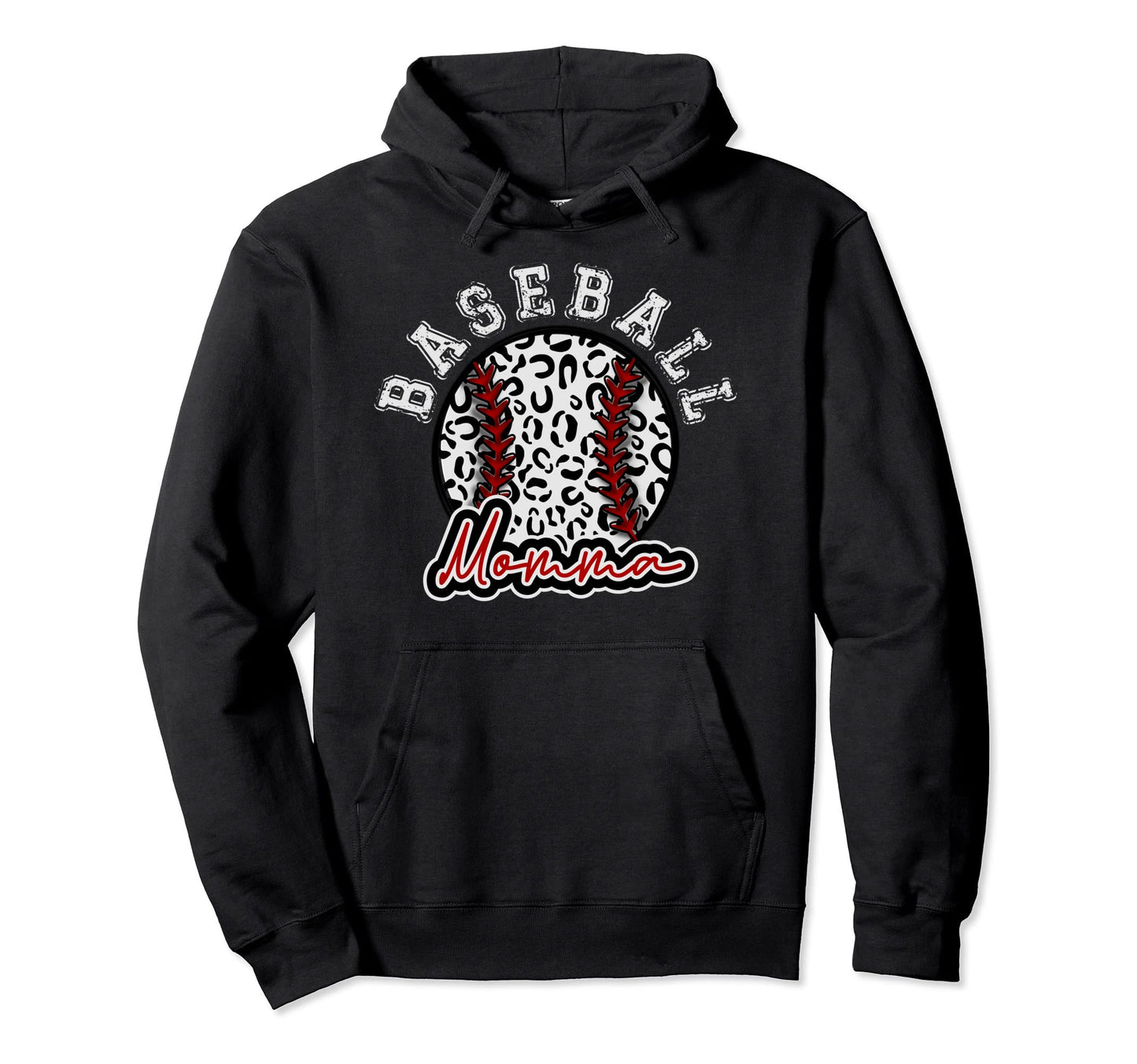 Leopard Cheetah Baseball Momma Womens Trendy Hoodie - Trendy Graphic Unisex - T-Shirt, Sweatshirt, Hoodie
