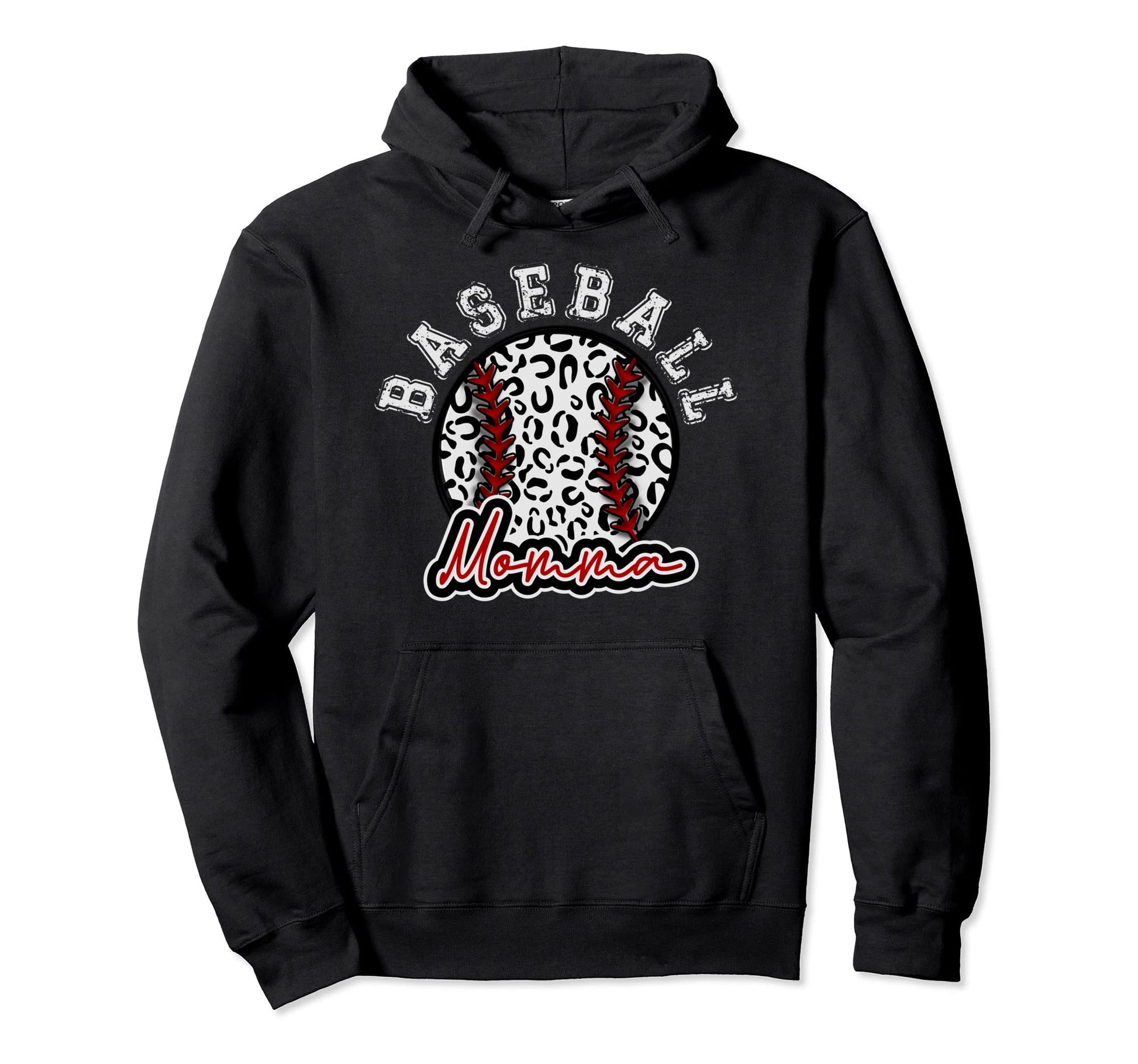 Leopard Cheetah Baseball Momma Womens Trendy Hoodie - Trendy Graphic Unisex - T-Shirt, Sweatshirt, Hoodie