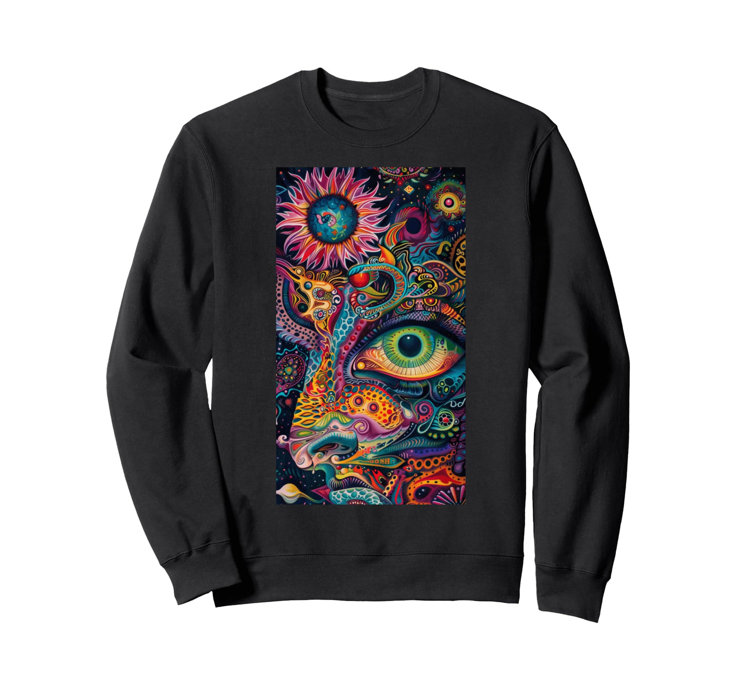 Psychedelic Eye Psychedelic Colorful Sweatshirt - Unique Graphic Unisex - T-Shirt, Sweatshirt, Hoodie