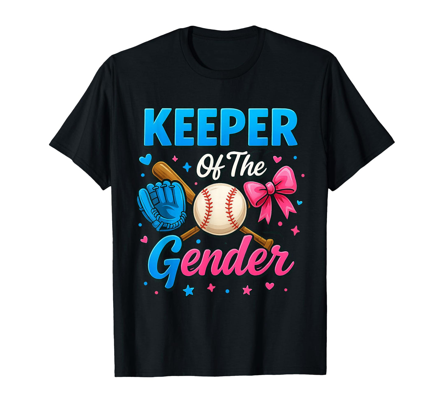 Keeper Gender Reveal Party Baseball T-Shirt - Minimalist Print Men Women - T-Shirt, Sweatshirt, Hoodie